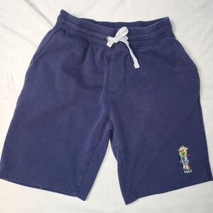 Polo by Ralph Lauren Polo Bear Fleece Sweat Shorts Mens Size Small Navy Blue‎